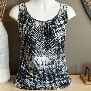 APT 9 Black & White Sleeveless Patterned Women's Top Size Large